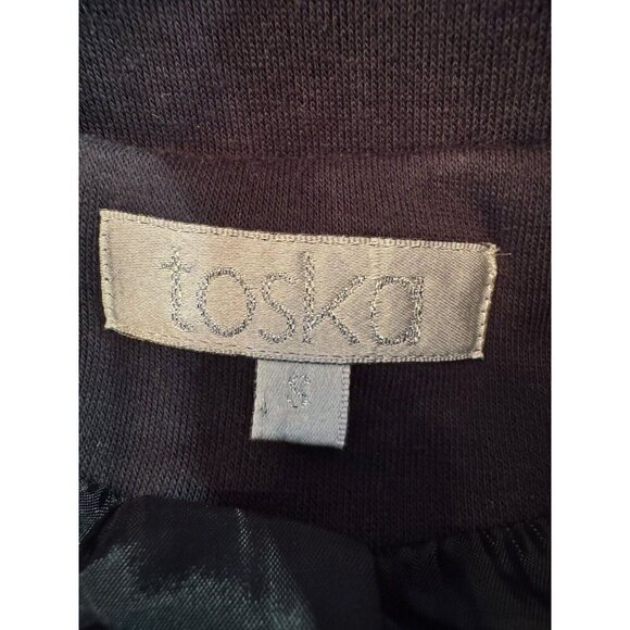 Toska Women's Navy Blue Button Down Cape Poncho Collared Coat‎ Jacket Small - Picture 7 of 13